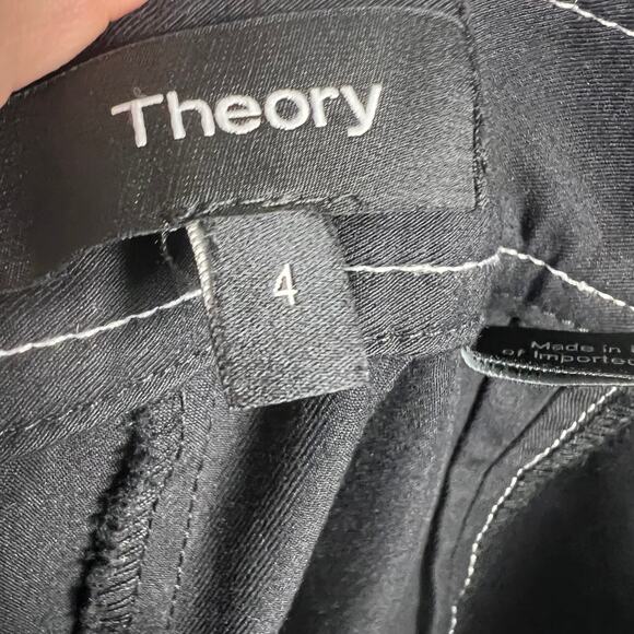 Theory Bimsa Approach Black High Waist Cropped Pants Size 4 - Picture 8 of 9